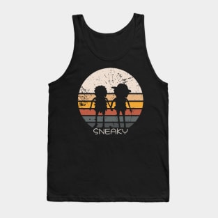 sneaky sasquatch friends distressed vintage sunset Tank Top